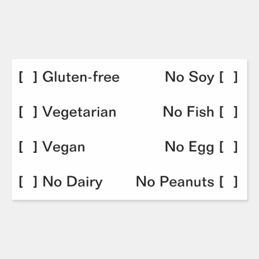 食品ダイエットラベル 長方形シール (正面)