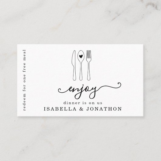 食品チケット、無料食券 名刺 (正面)