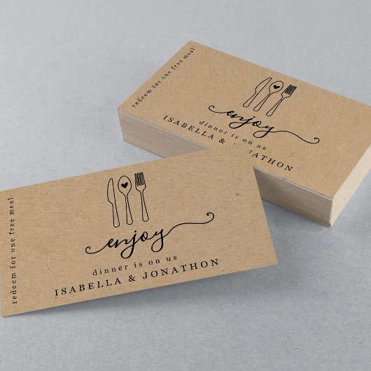 食品チケット、無料食券 名刺