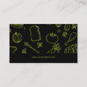 食品パターン |エグゼクティブシェフ |キッチンマネージャー 名刺 (裏面)