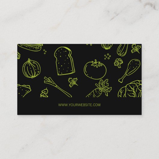 食品パターン |エグゼクティブシェフ |キッチンマネージャー 名刺 (裏面)