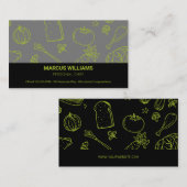 食品パターン |エグゼクティブシェフ |キッチンマネージャー 名刺 (正面/裏面)