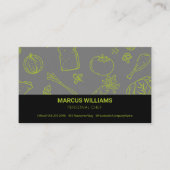 食品パターン |エグゼクティブシェフ |キッチンマネージャー 名刺 (正面)