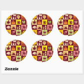 食品パターン ラウンドシール (シート)