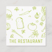 食品パターン | レストランのオーナー | シェフ スクエア名刺 (正面)