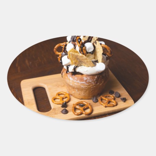 食品パッケージ用ステッカー 楕円形シール (正面)