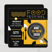 食品フェスティバルコンテンポラリーチラシ 招待状 (正面/裏面)
