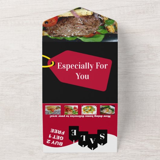 食品プロモーションマーケティングアイディアDIY写真ロゴ オールインワン招待状 (外側)