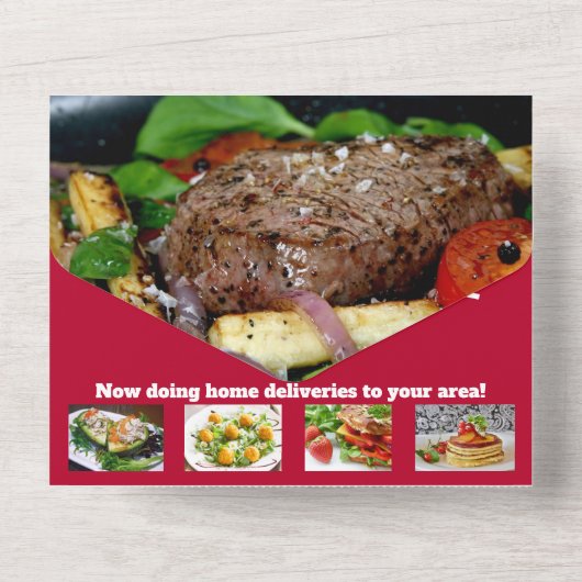 食品プロモーションマーケティングアイディアDIY写真ロゴ オールインワン招待状 (裏面)