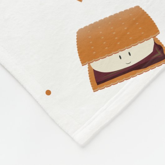 食品モノグラム名のモアパターン フリースブランケット (角)