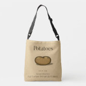 食品ユーモアのある貯蔵指示ポテトサック クロスボディバッグ (裏面)