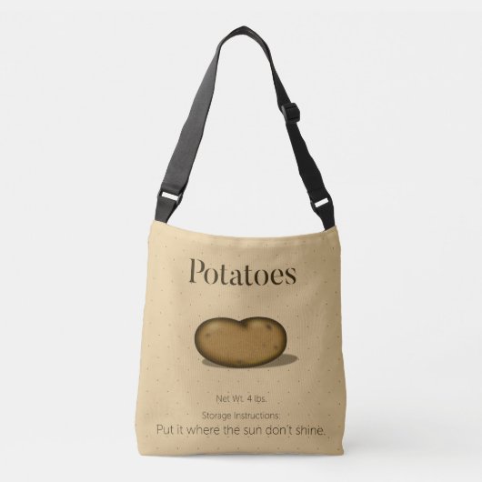 食品ユーモアのある貯蔵指示ポテトサック クロスボディバッグ (正面)