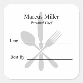 食品ラベルに関する書食事の準備パーソナルシェフ スクエアシール