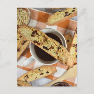 食品写真クランベリーアーモンドビスコッティCookie ポストカード