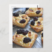 食品写真クリームチーズブラックベリーデンマーク ポストカード (正面/裏面)