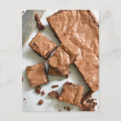 食品写真ダークチョコレートブラウニーベーキング ポストカード (正面)