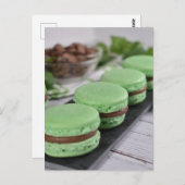 食品写真チョコレートミントマカロンクッキー ポストカード (正面/裏面)