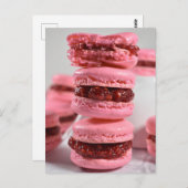 食品写真ラズベリージャムマカロンスタック ポストカード (正面/裏面)