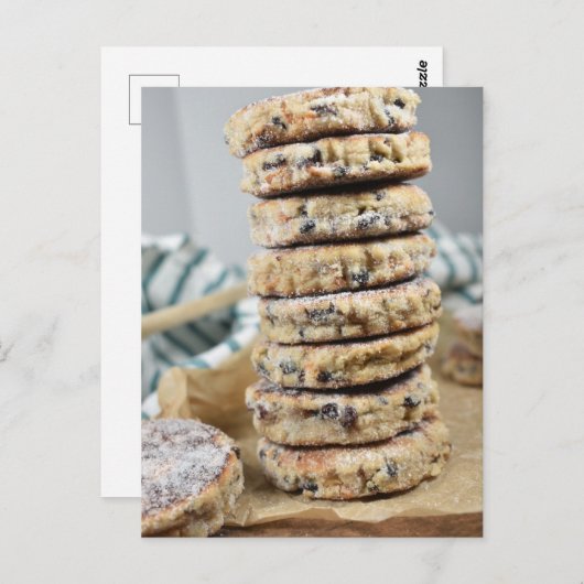 食品写真英国ペストリーWelshcakesスタック ポストカード (正面/裏面)