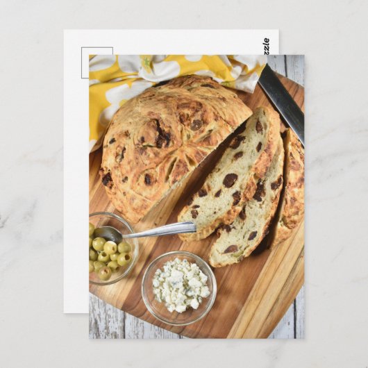 食品写真薄切りブルーチーズフィグパン ポストカード (正面/裏面)