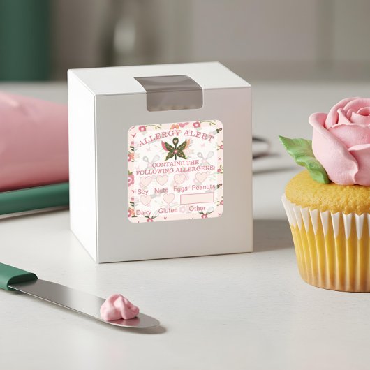 食品安全アレルギー警告ベーカリーバタフライスプーン スクエアシール