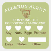 食品安全アレルギー警告ベーカリー木製スタンミキサ スクエアシール (正面)