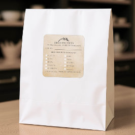 食品安全アレルゲン手作りクラフトリーフ製品 スクエアシール