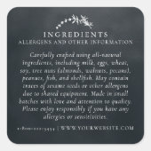 食品安全アレルゲン職人の手作り製品 スクエアシール (正面)