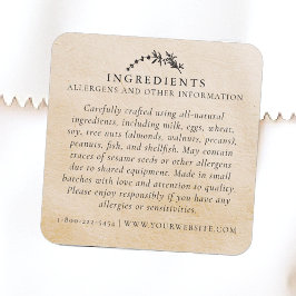 食品安全アレルゲンKraftリーフ手作り製品 スクエアシール