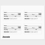 食品安全日付記録管理 長方形シール (シート)