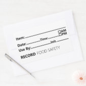 食品安全日付記録管理 長方形シール (封筒)