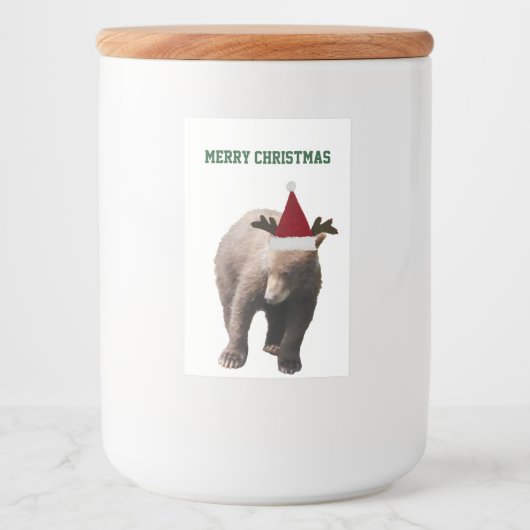 食品容器のラベル2x3クマの子 フードラベル (正面)