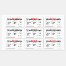 食品容器用アレルゲンラベル