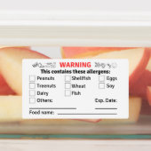 食品容器食品名付アレルゲンラベル ラベル (貼付)