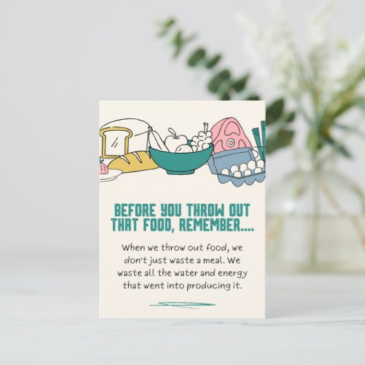 食品廃棄物の気候影響ポスターとの闘い ポストカード (スタンド正面)