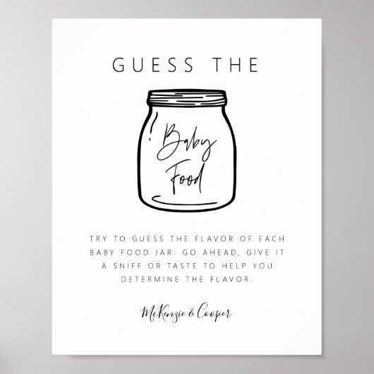 食品推測ゲーム赤ちゃんシャワーパーティー標識G400 ポスター (正面)