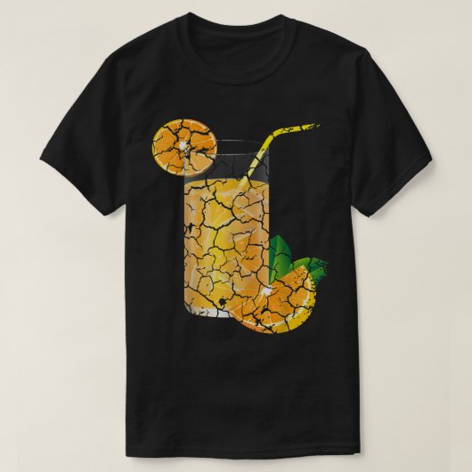食品料理グルメオレンジジュース動揺して Tシャツ (デザイン正面)