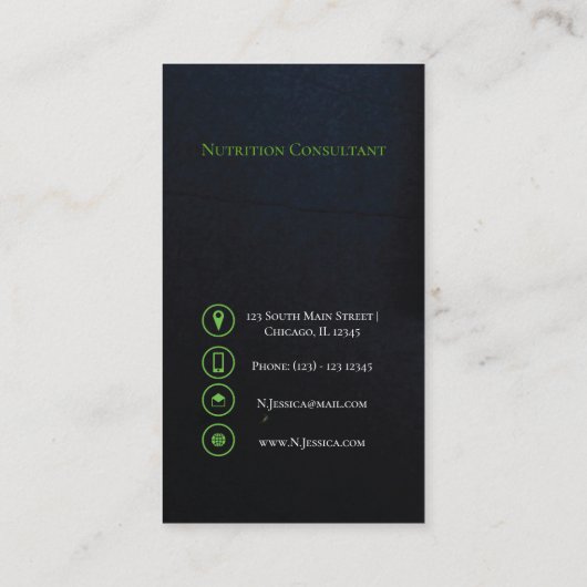 食品栄養フォトプロフェッショナル 名刺 (裏面)