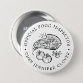 食品検査官 |ピザをテーマにした 缶バッジ (正面&裏面)