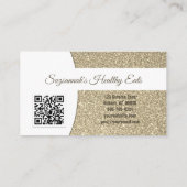 食品産業の微妙な金ゴールドグリッターカスタム写真QR 名刺 (裏面)