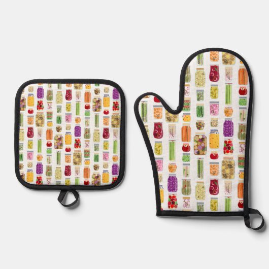 食品缶詰ジャース 鍋つかみ&鍋敷きセット (正面)