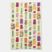 食品缶詰ジャース – 黄 キッチンタオル (縦)