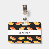 食品製造ホットドッグ名 バッジ (裏面 （クリップ付）)