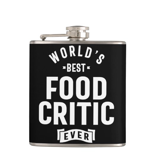 食品評論家の仕事の肩書きギフト フラスク (正面)