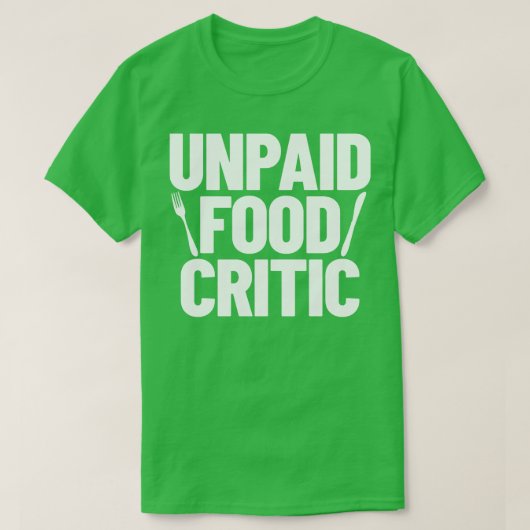 食品評論家シェフ調理師 Tシャツ (デザイン正面)