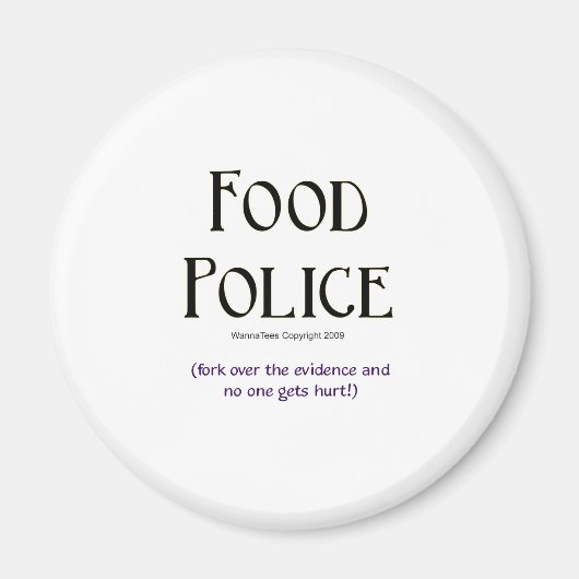 食品警察：証拠をフォーク マグネット (正面)