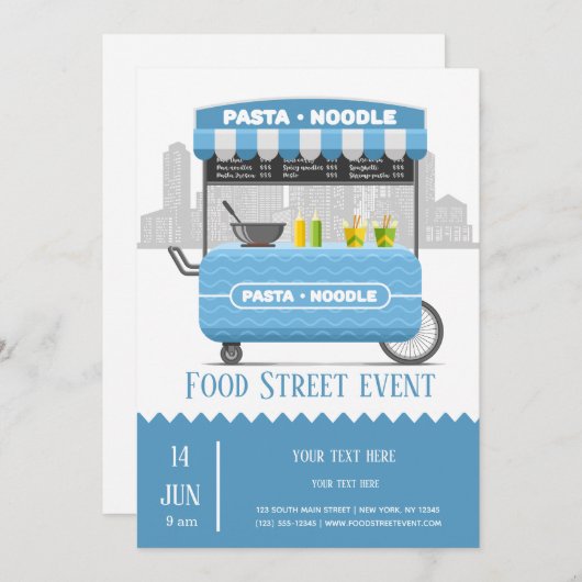 食品通りパスタ麺 招待状 (正面/裏面)