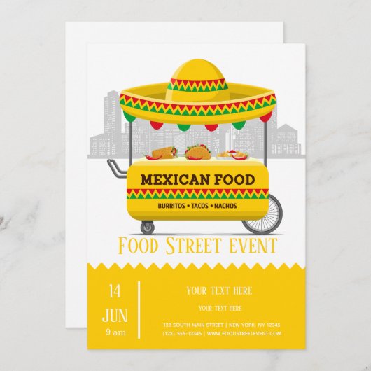 食品通りメキシコ料理 招待状 (正面/裏面)