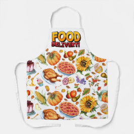 食品配達オールオーバープリントエプロン、中 エプロン