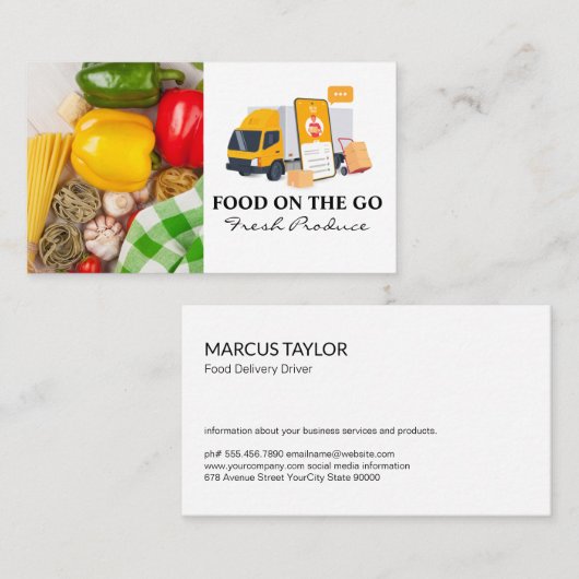 食品配達トラック |生産 名刺 (正面/裏面)